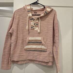 SO Women's Pink Lace-Up Sweatshirt